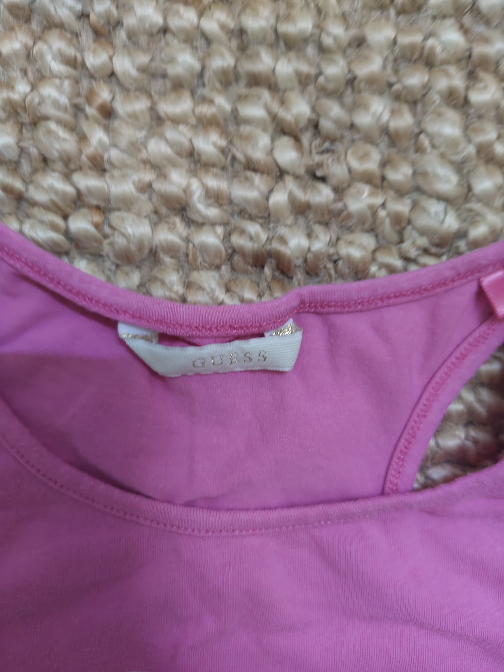 Guess Pink Script Logo Racerback Tank - Picture 2 of 3